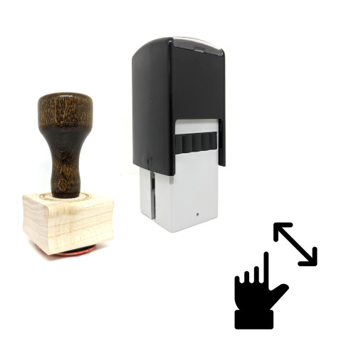 "Zoom In" rubber stamp with 3 sample imprints of the image