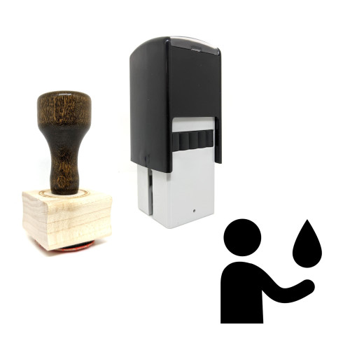 "Hydrate" rubber stamp with 3 sample imprints of the image
