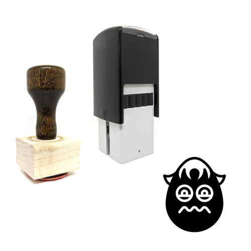 "Sick Boy Emoji" rubber stamp with 3 sample imprints of the image