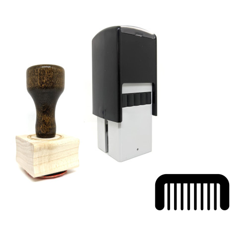 "Comb" rubber stamp with 3 sample imprints of the image