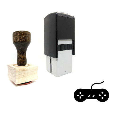 "Video Game Controller" rubber stamp with 3 sample imprints of the image
