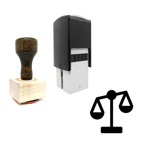 "Justice" rubber stamp with 3 sample imprints of the image
