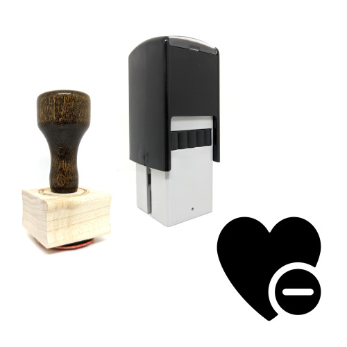 "Heart" rubber stamp with 3 sample imprints of the image