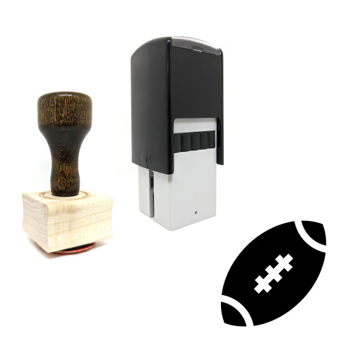 "Football" rubber stamp with 3 sample imprints of the image