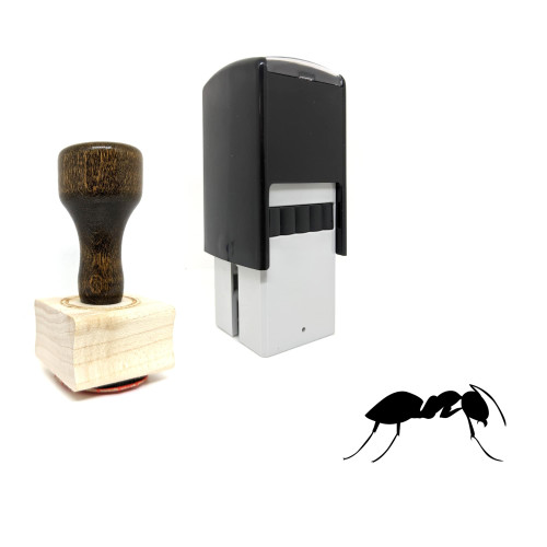 "Ant" rubber stamp with 3 sample imprints of the image