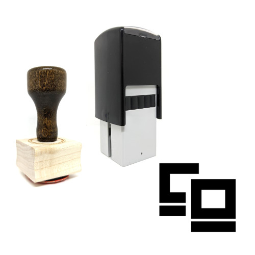 "Link" rubber stamp with 3 sample imprints of the image