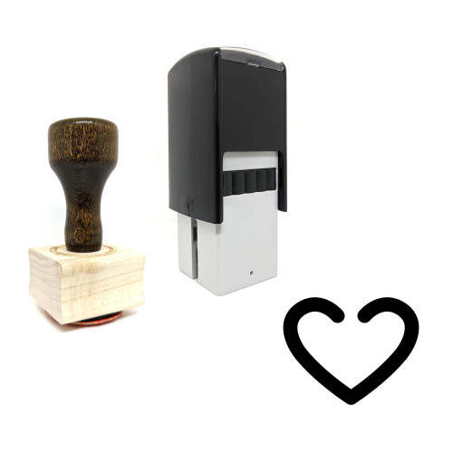 "Love" rubber stamp with 3 sample imprints of the image