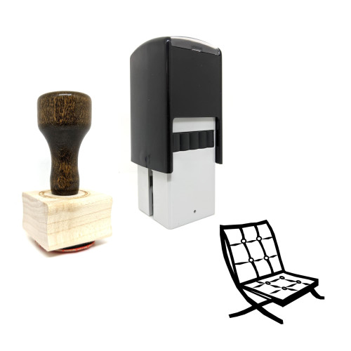 "Chair" rubber stamp with 3 sample imprints of the image