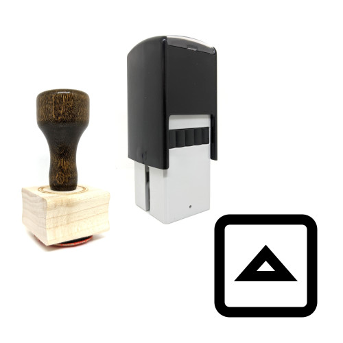 "Elevator Button" rubber stamp with 3 sample imprints of the image