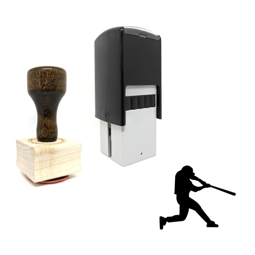 "Baseball" rubber stamp with 3 sample imprints of the image