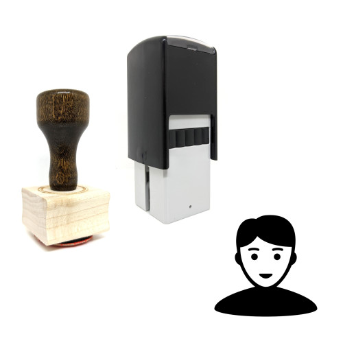 "Boy" rubber stamp with 3 sample imprints of the image