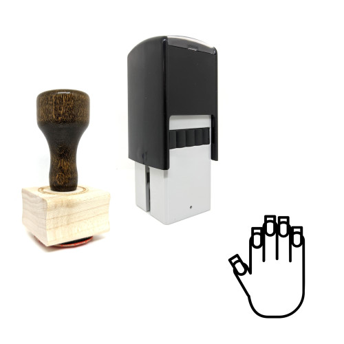 "Manicure" rubber stamp with 3 sample imprints of the image