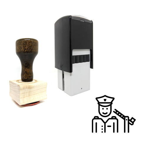 "Officer" rubber stamp with 3 sample imprints of the image