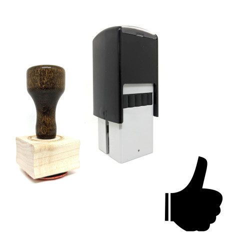 "Thumb" rubber stamp with 3 sample imprints of the image