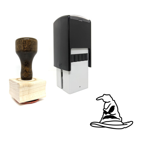 "Sorting Hat" rubber stamp with 3 sample imprints of the image