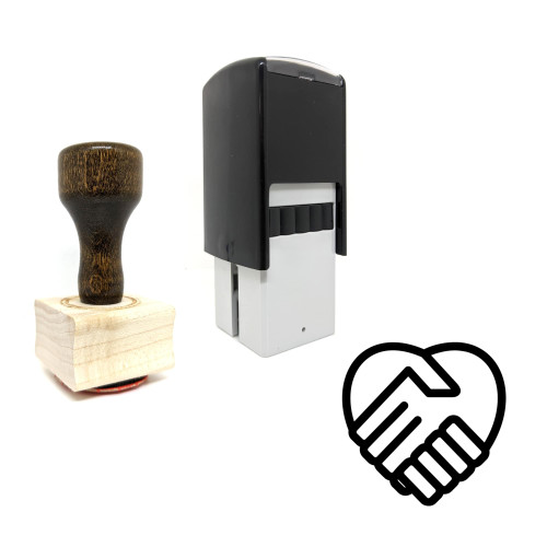 "Hand Shake" rubber stamp with 3 sample imprints of the image