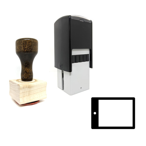 "Tablet" rubber stamp with 3 sample imprints of the image