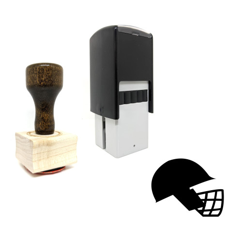 "Cricket Helmet" rubber stamp with 3 sample imprints of the image