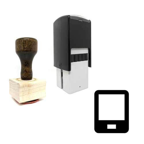 "Tablet" rubber stamp with 3 sample imprints of the image