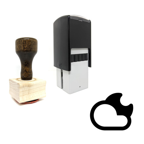 "Cloudy Night" rubber stamp with 3 sample imprints of the image