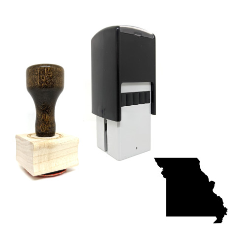 "Missouri" rubber stamp with 3 sample imprints of the image