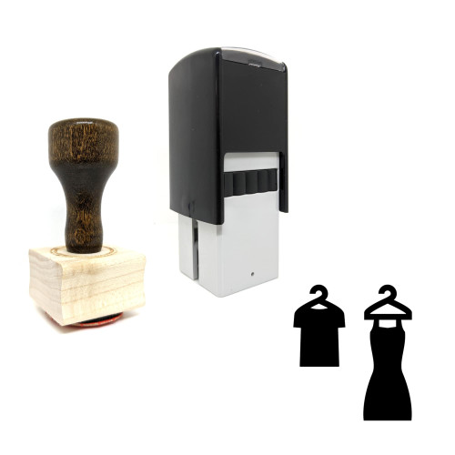 "Clothing" rubber stamp with 3 sample imprints of the image