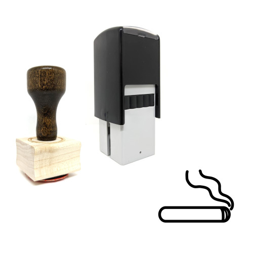 "Cigarette" rubber stamp with 3 sample imprints of the image