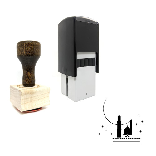 "Eid Festival" rubber stamp with 3 sample imprints of the image
