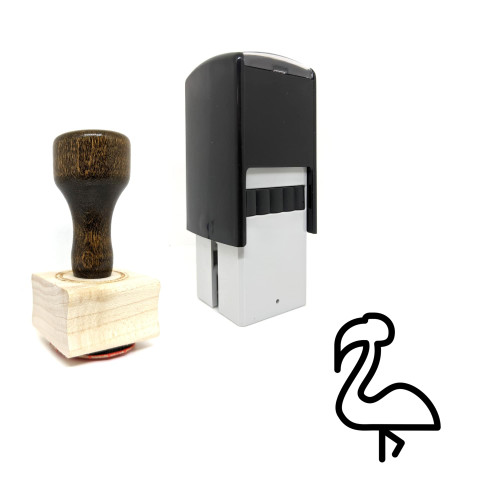 "Flamingo" rubber stamp with 3 sample imprints of the image