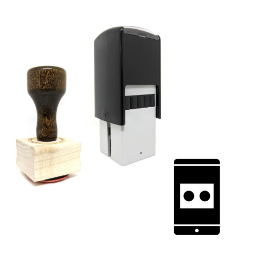 "Smartphone Recording" rubber stamp with 3 sample imprints of the image