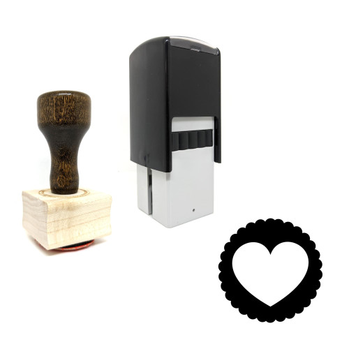 "Heart" rubber stamp with 3 sample imprints of the image