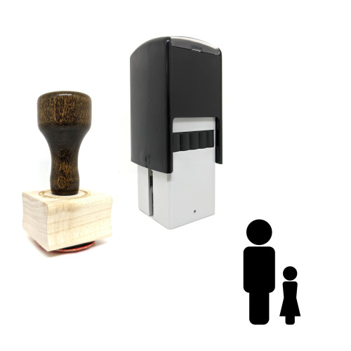 "Father" rubber stamp with 3 sample imprints of the image