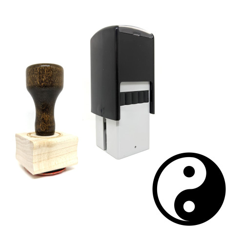 "Yin Yang" rubber stamp with 3 sample imprints of the image