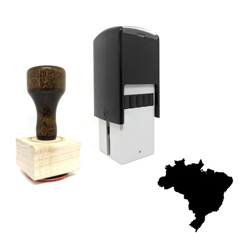 "Brazil" rubber stamp with 3 sample imprints of the image