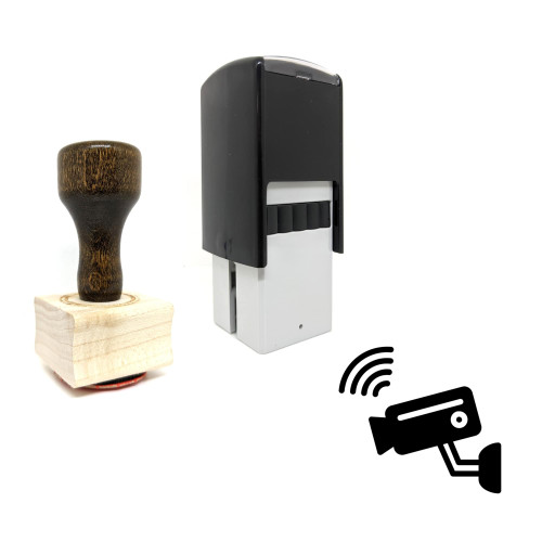 "Surveillance Camera" rubber stamp with 3 sample imprints of the image