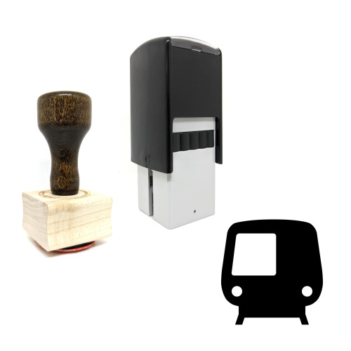 "Train" rubber stamp with 3 sample imprints of the image
