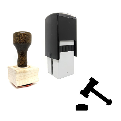 "Gavel" rubber stamp with 3 sample imprints of the image