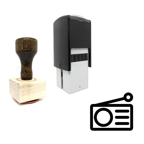 "Radio" rubber stamp with 3 sample imprints of the image