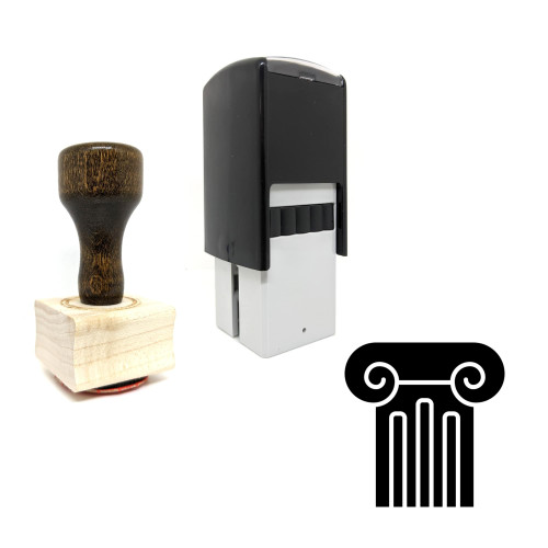 "Column" rubber stamp with 3 sample imprints of the image