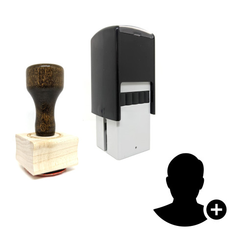 "Add User" rubber stamp with 3 sample imprints of the image
