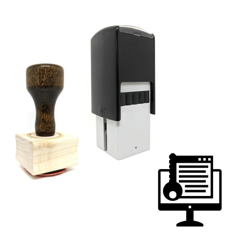 "Keyword Research" rubber stamp with 3 sample imprints of the image