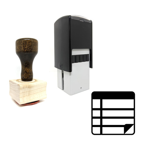 "Note" rubber stamp with 3 sample imprints of the image