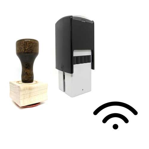 "Wifi Signal Good" rubber stamp with 3 sample imprints of the image