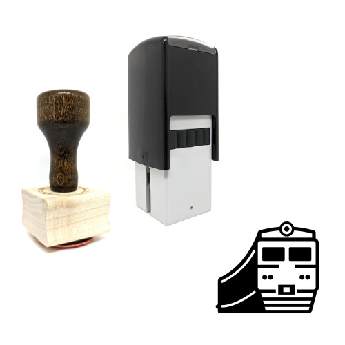 "Train" rubber stamp with 3 sample imprints of the image
