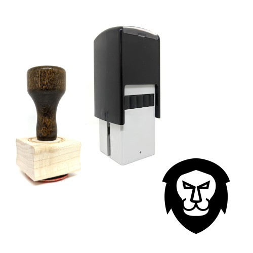 "Lion Face" rubber stamp with 3 sample imprints of the image