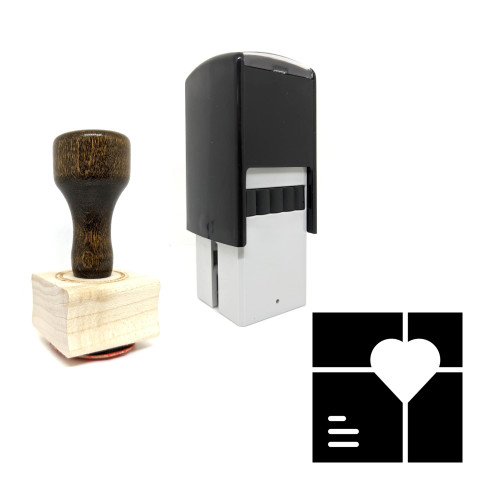 "Love Gift" rubber stamp with 3 sample imprints of the image