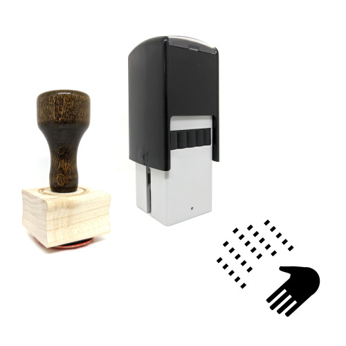 "Hand Dryer" rubber stamp with 3 sample imprints of the image