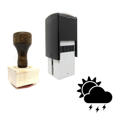 "Thunder" rubber stamp with 3 sample imprints of the image
