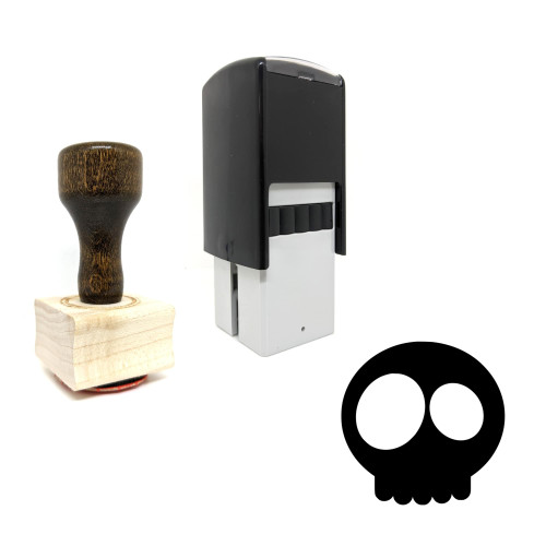 "Skull" rubber stamp with 3 sample imprints of the image