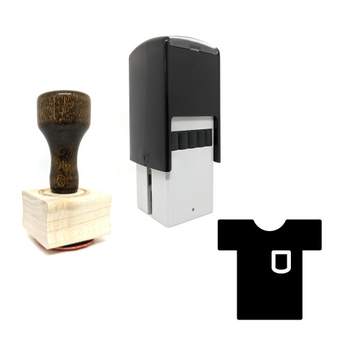 "T Shirt" rubber stamp with 3 sample imprints of the image